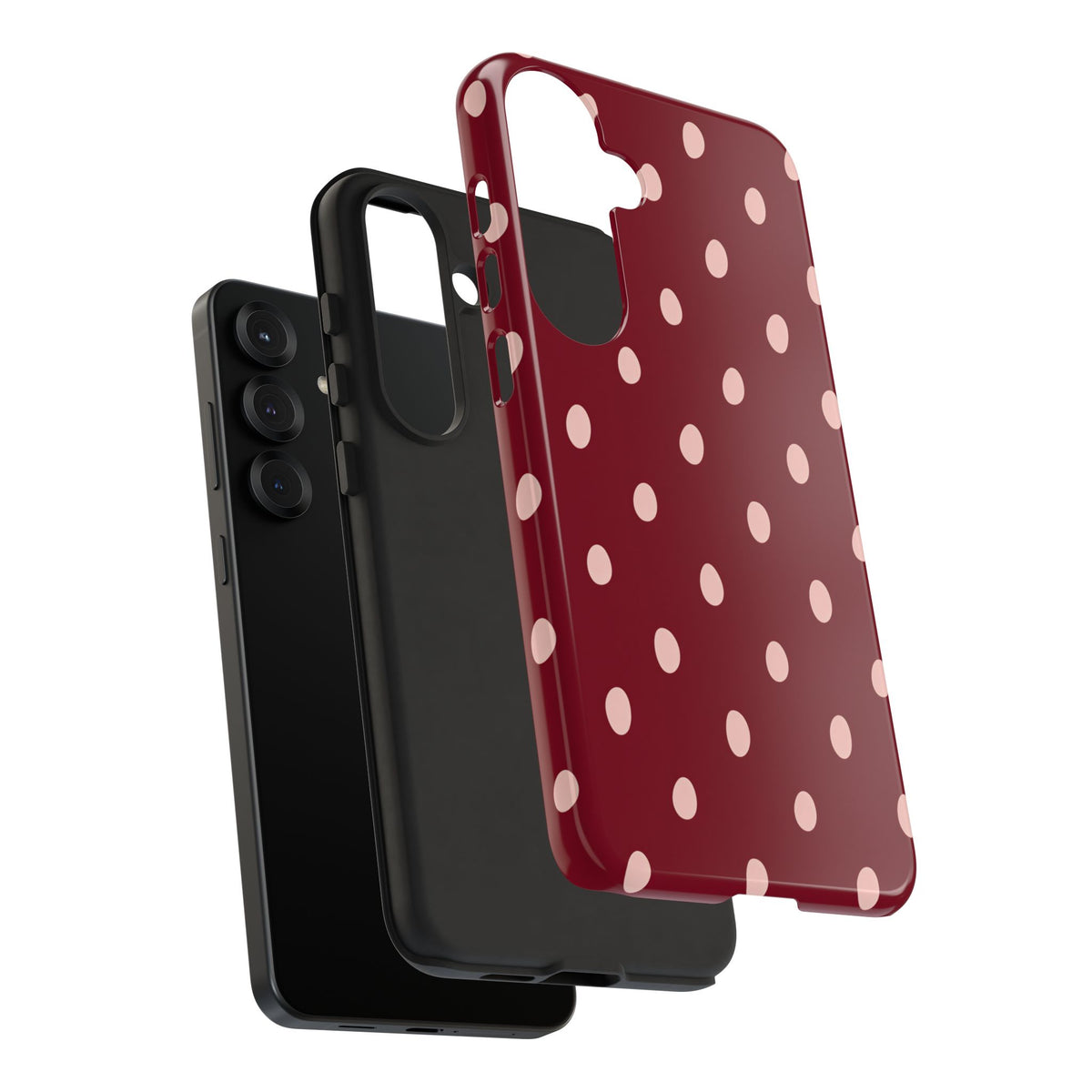 Burgundy Polka Dot Samsung Galaxy Tough Case | Mulberry Confetti
