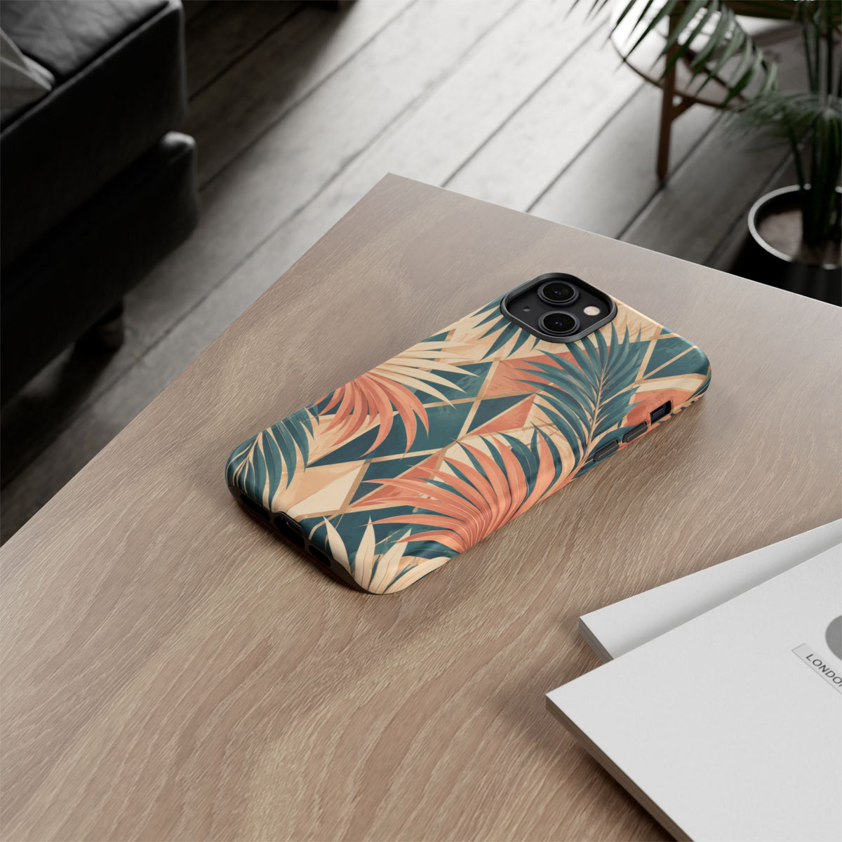 Coral Palm Pavilion iPhone Tough Case | art deco