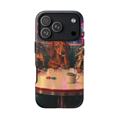 All-Night Aces iPhone Tough Case | dachshund poker