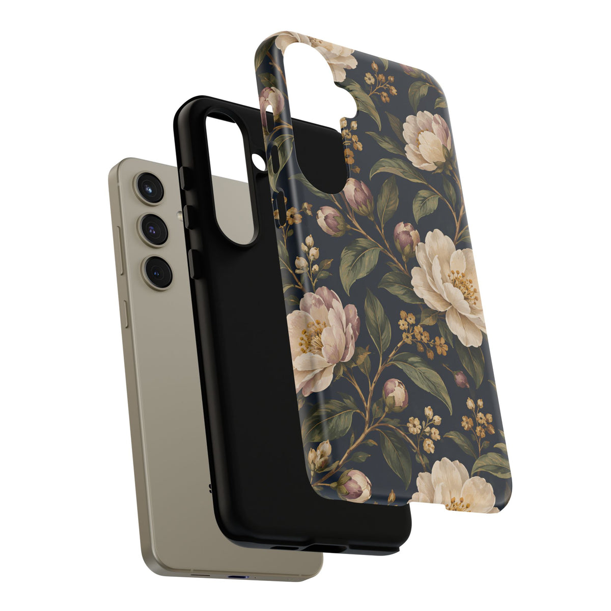 Dark Floral Samsung Galaxy Tough Case | Midnight Camellia