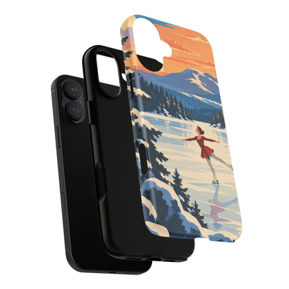 Lake Placid Skater — Winter Glide iPhone Tough Case