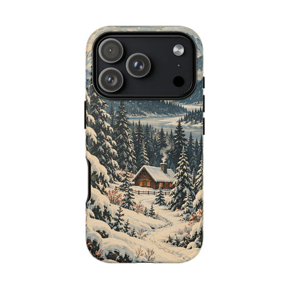 Vintage Winter Cabin Tough Phone Case