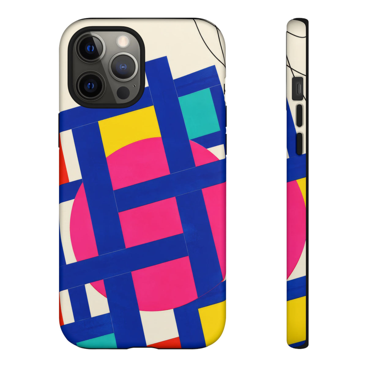 Chromatic Mischief iPhone Tough Case | Geometric Color Block Art