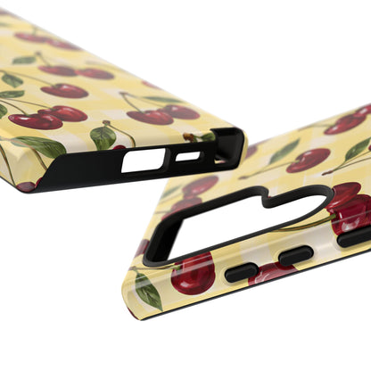 Cherry Gingham Samsung Galaxy Tough Case | Cherry Picnic