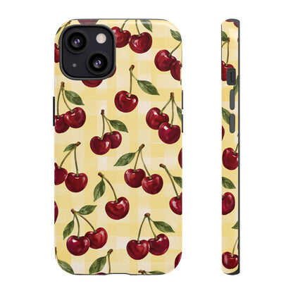 Cherry Gingham iPhone Tough Case | Cherry Picnic