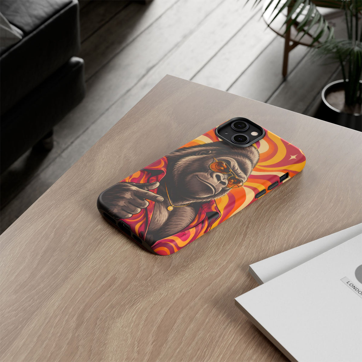 Velvet Groove iPhone Tough Case | Retro Disco Gorilla Art