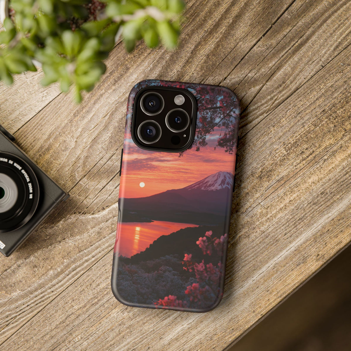 Fuji Moonlit Sakura iPhone Tough Phone Case
