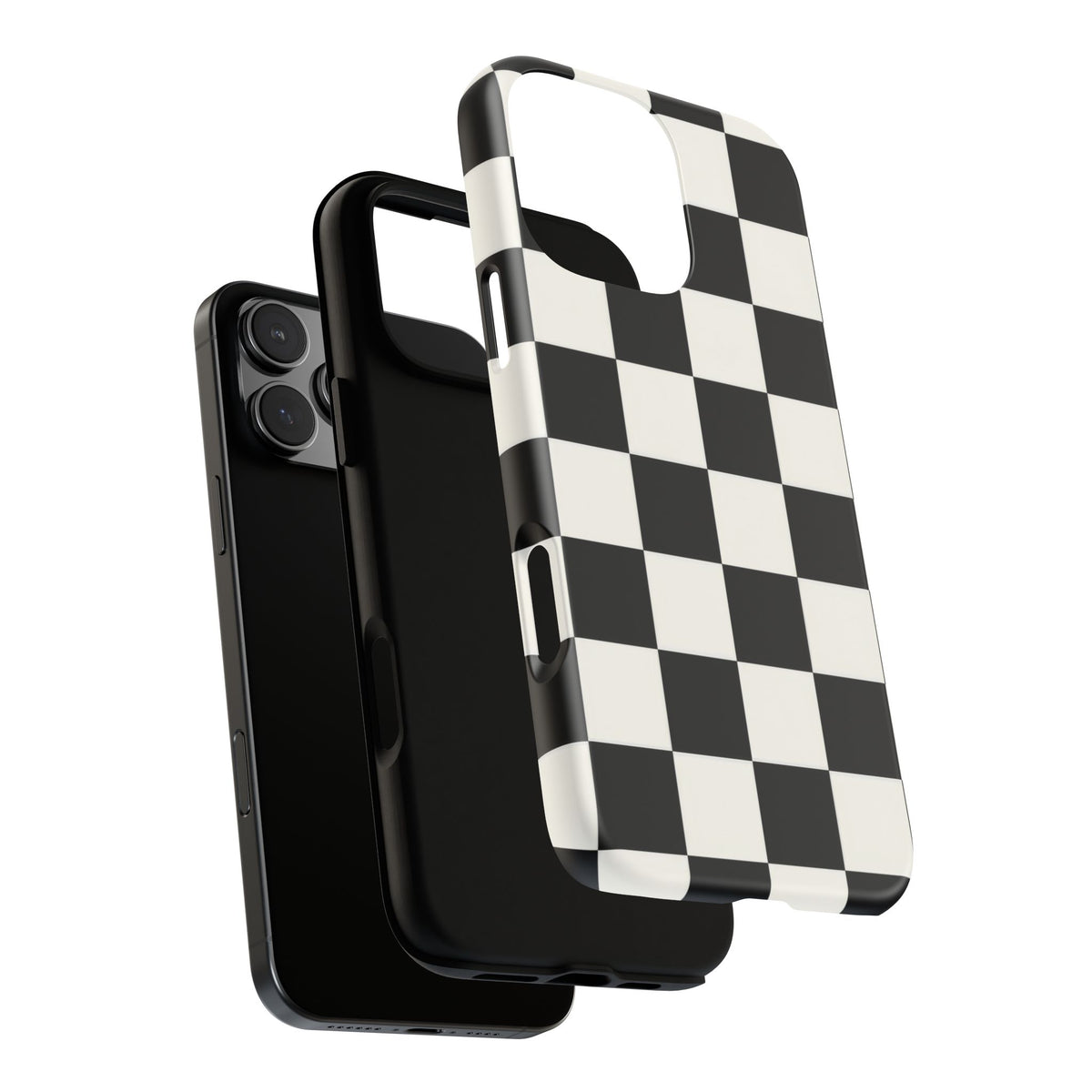Classic Check iPhone Tough Case | Black & White Checkerboard