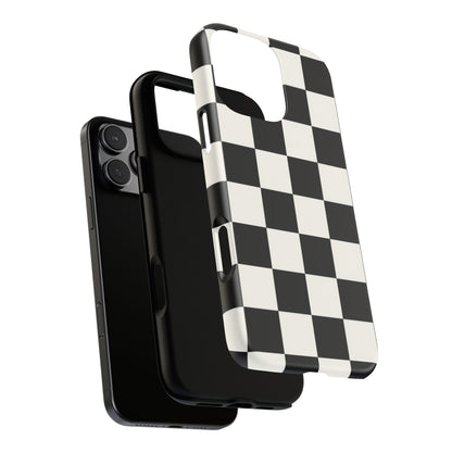 Classic Check iPhone Tough Case | Black & White Checkerboard