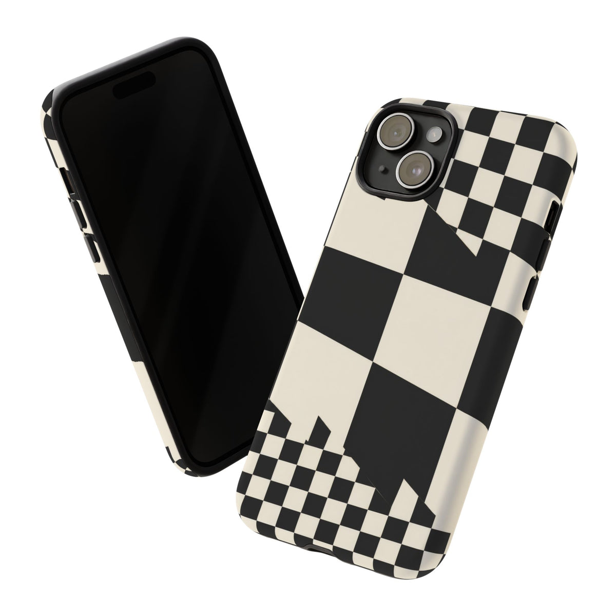 Check Shift iPhone Tough Case | Black & White Checkerboard