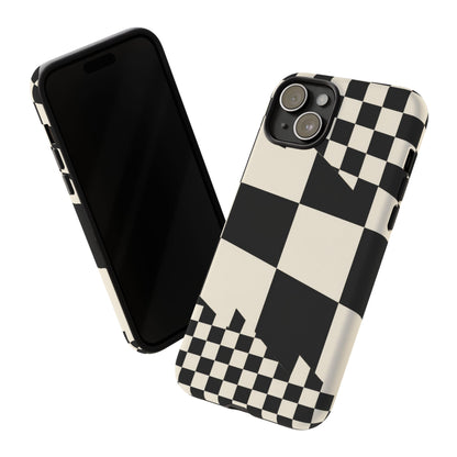 Check Shift iPhone Tough Case | Black & White Checkerboard