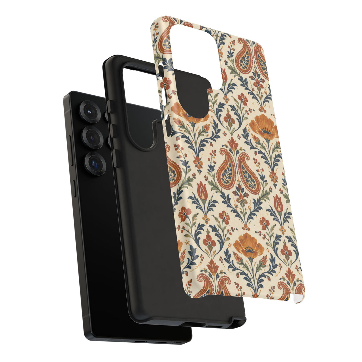 Terracotta Arabesque Samsung Galaxy Tough Case | Terracotta Floral Paisley