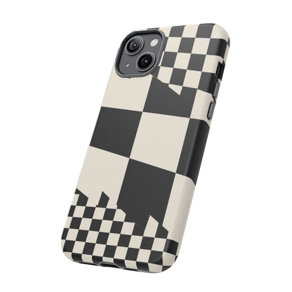Check Shift iPhone Tough Case | Black & White Checkerboard