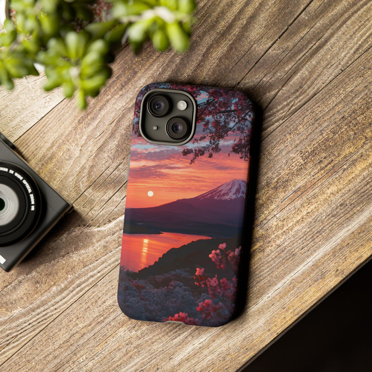 Fuji Moonlit Sakura iPhone Tough Phone Case