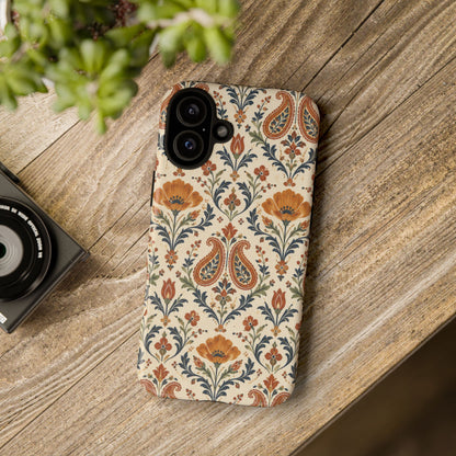 Terracotta Arabesque iPhone Tough Case | Terracotta Floral Paisley