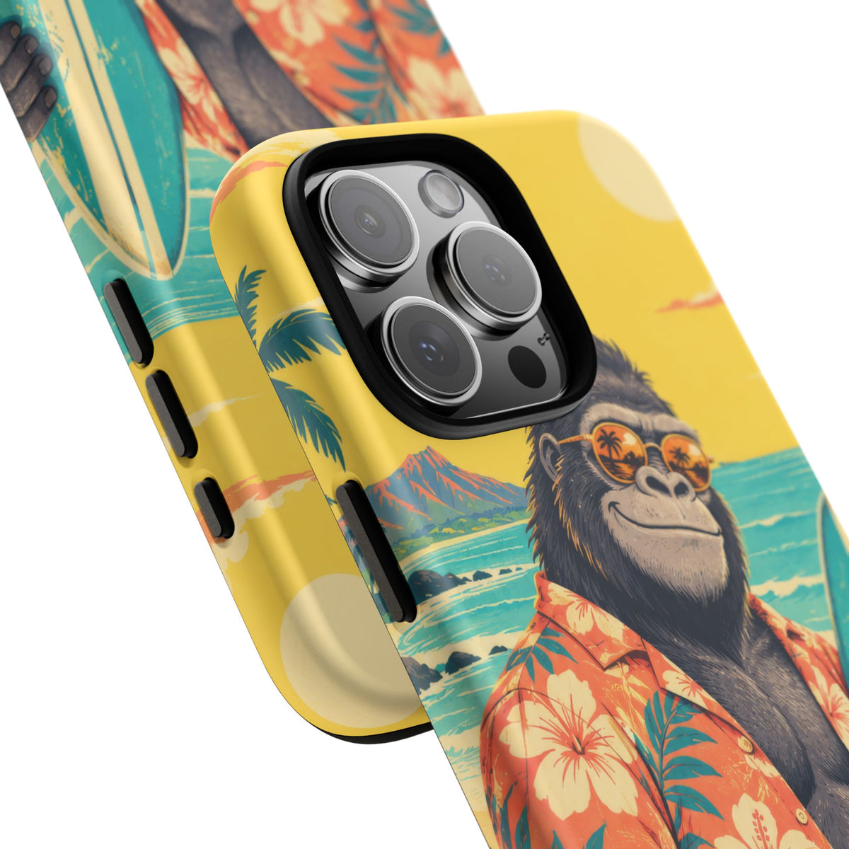 Banana Break iPhone Tough Case | Retro Surf Gorilla Art
