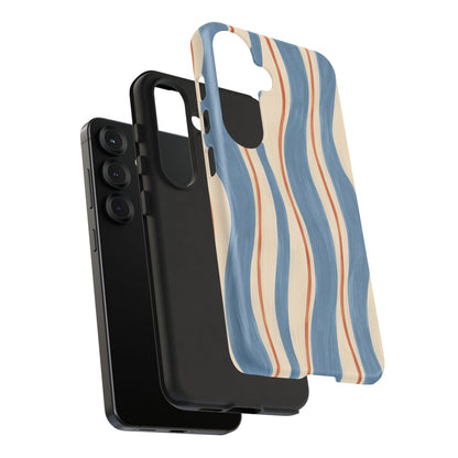 Blue Wavy Stripe Samsung Galaxy Tough Case | Riviera Ribbons