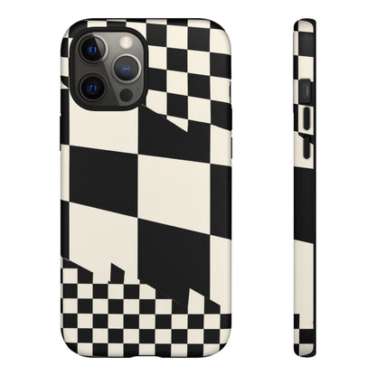 Check Shift iPhone Tough Case | Black & White Checkerboard