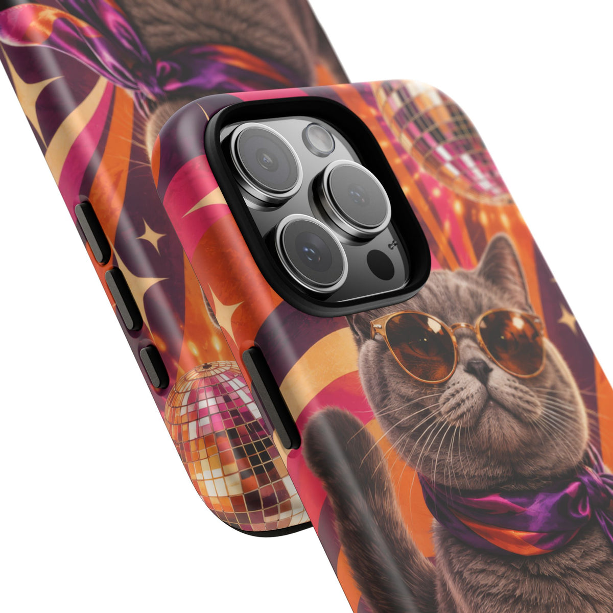 Disco Whiskers iPhone Tough Case | disco cat