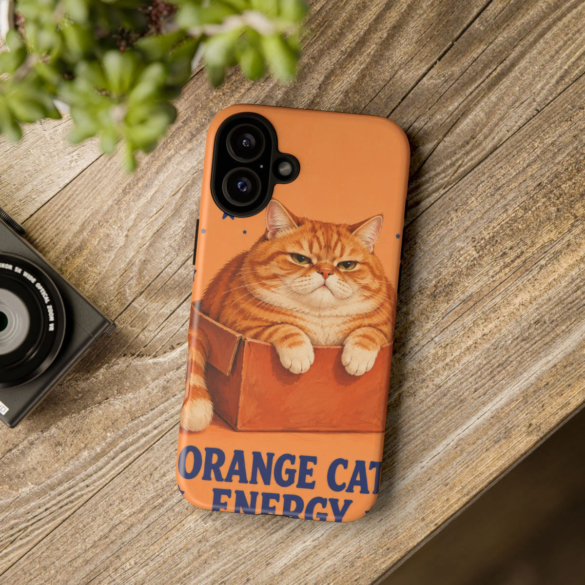 Orange Cat Energy iPhone Tough Case