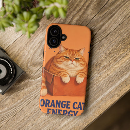 Orange Cat Energy iPhone Tough Case
