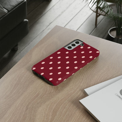 Burgundy Polka Dot Samsung Galaxy Tough Case | Mulberry Confetti