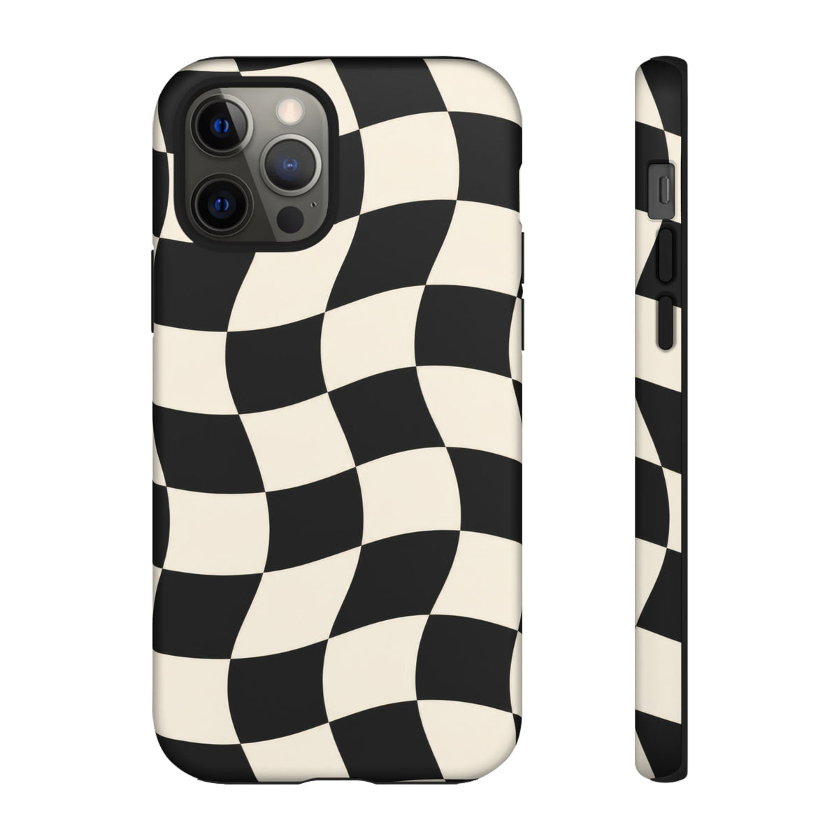 Liquid Check iPhone Tough Case | Wavy Checkerboard