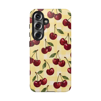 Cherry Gingham Samsung Galaxy Tough Case | Cherry Picnic