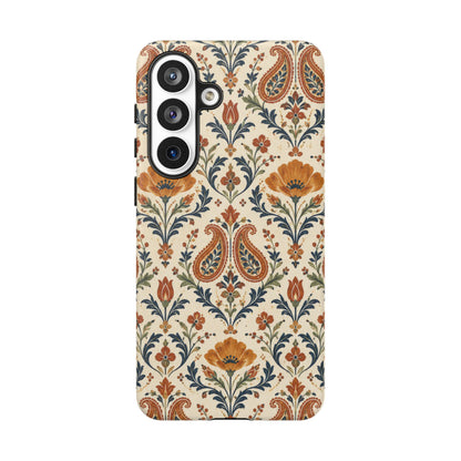 Terracotta Arabesque Samsung Galaxy Tough Case | Terracotta Floral Paisley