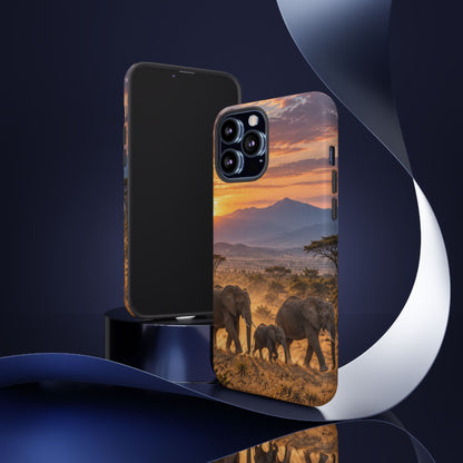 Elephants at First Light iPhone Tough Case | african elephants