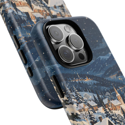 Snowfall on Juniper Lane iPhone Tough Case | christmas village