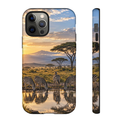 Zebra Water Mirror iPhone Tough Case | zebra safari