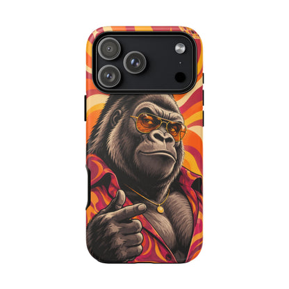 Velvet Groove iPhone Tough Case | Retro Disco Gorilla Art