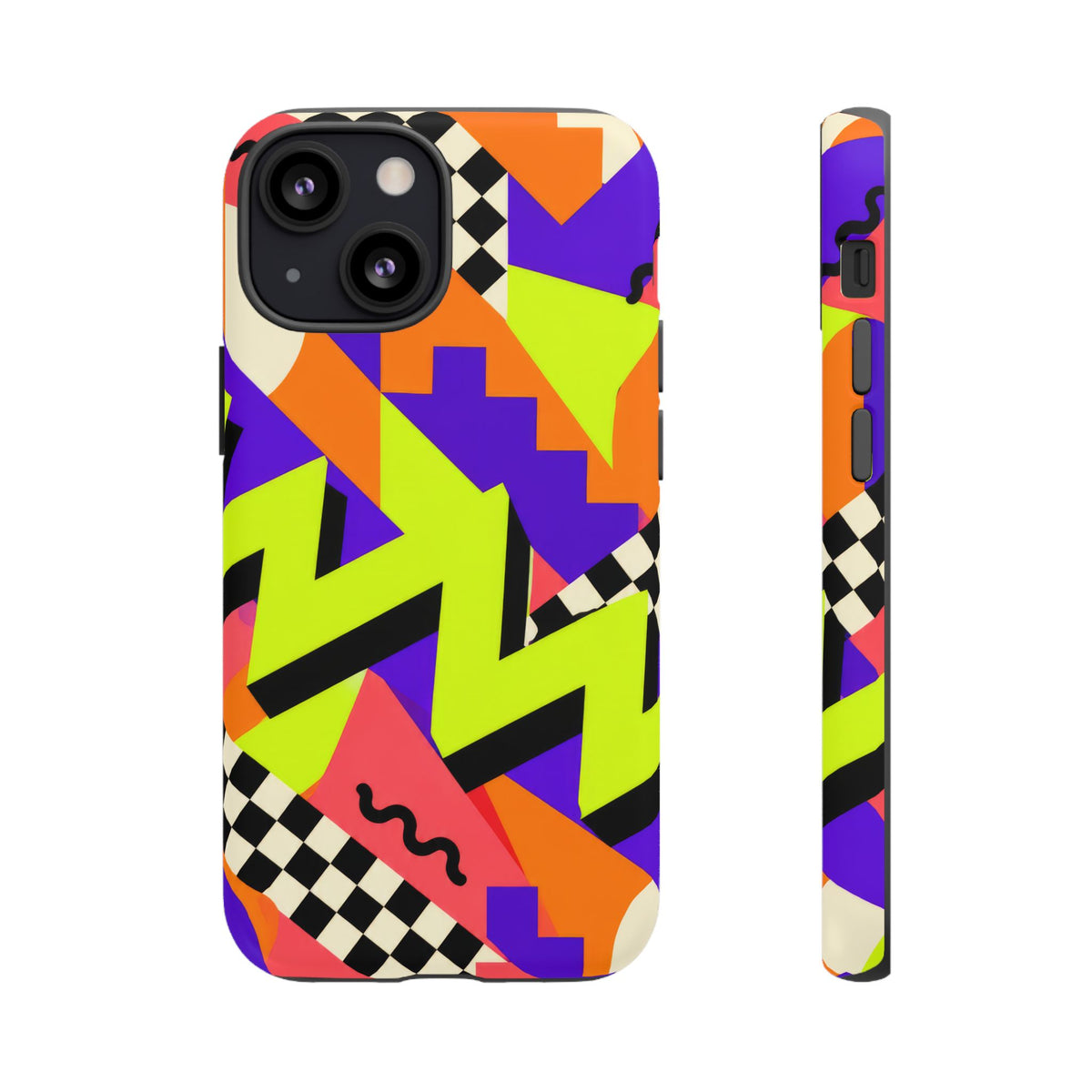 Acid Arcade iPhone Tough Case | Bright Retro Geometry