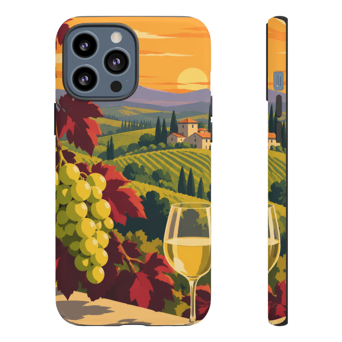 Wine & Grapes — Golden Vintage iPhone Tough Case | wine grapes