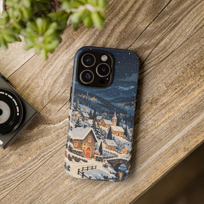 Snowfall on Juniper Lane iPhone Tough Case | christmas village