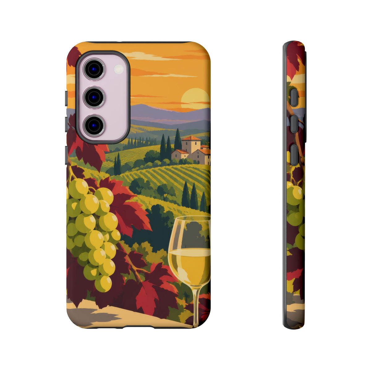 Wine & Grapes — Golden Vintage Samsung Galaxy Tough Case | wine grapes
