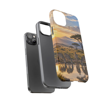 Zebra Water Mirror iPhone Tough Case | zebra safari