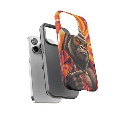 Velvet Groove iPhone Tough Case | Retro Disco Gorilla Art