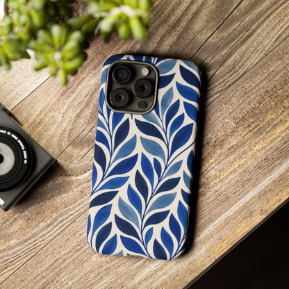 Cobalt Current iPhone Tough Case | Cobalt Blue Leaf Pattern