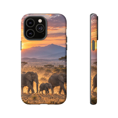 Elephants at First Light iPhone Tough Case | african elephants
