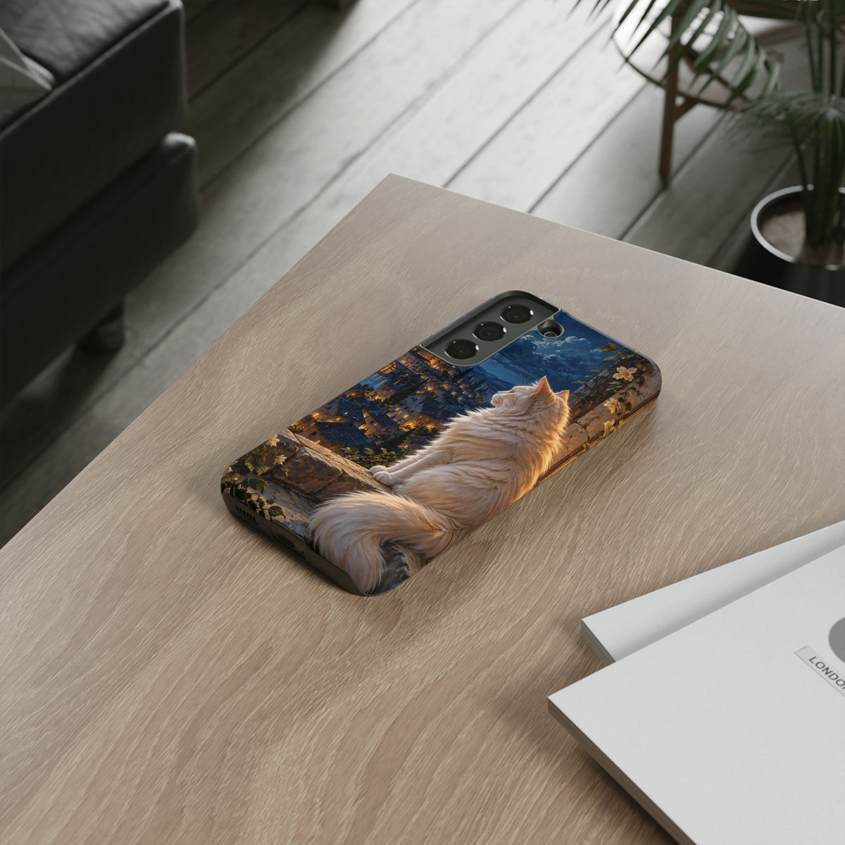 Moonlit Window Samsung Galaxy Tough Case | white cat