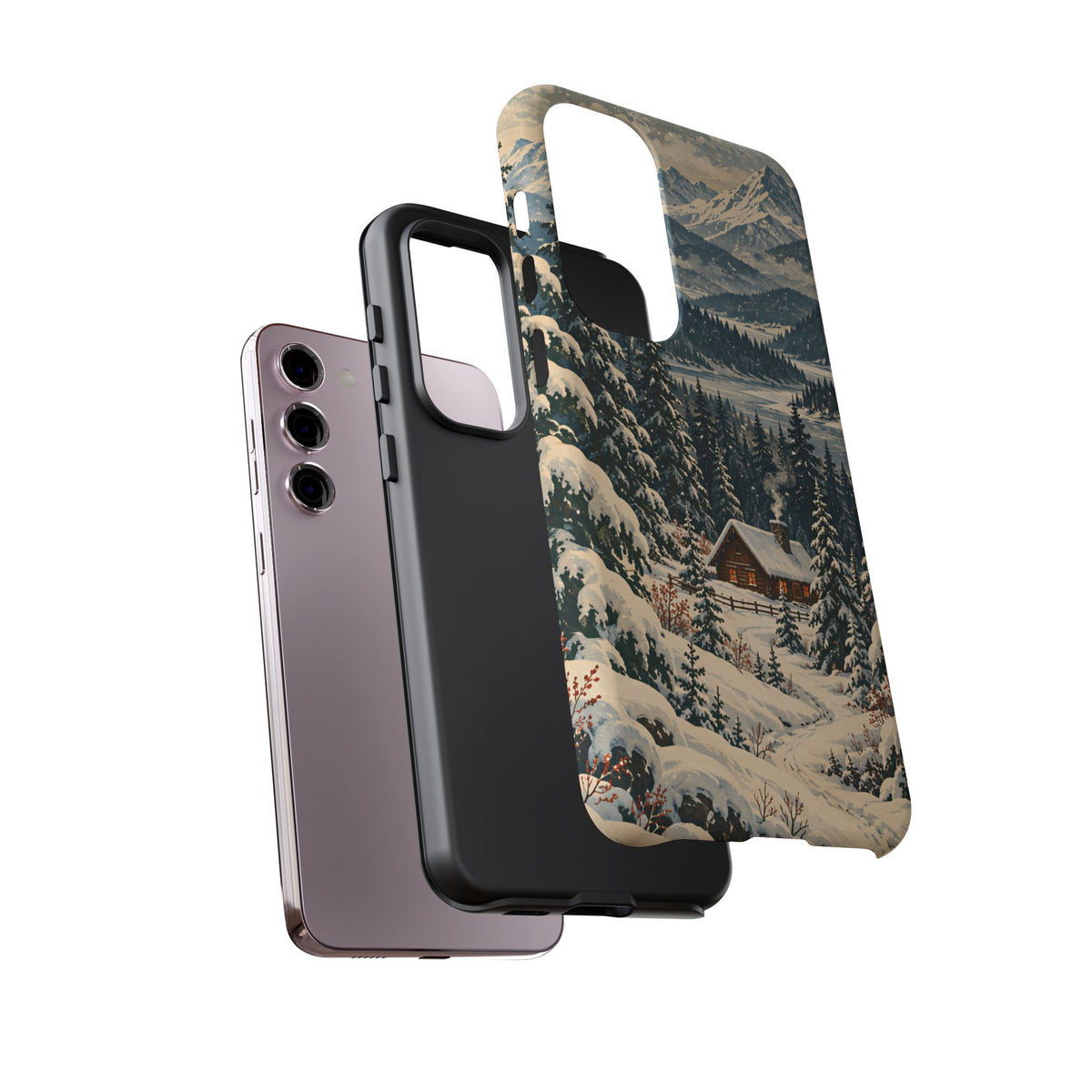 Vintage Winter Cabin Tough Phone Case