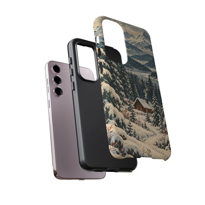 Vintage Winter Cabin Tough Phone Case