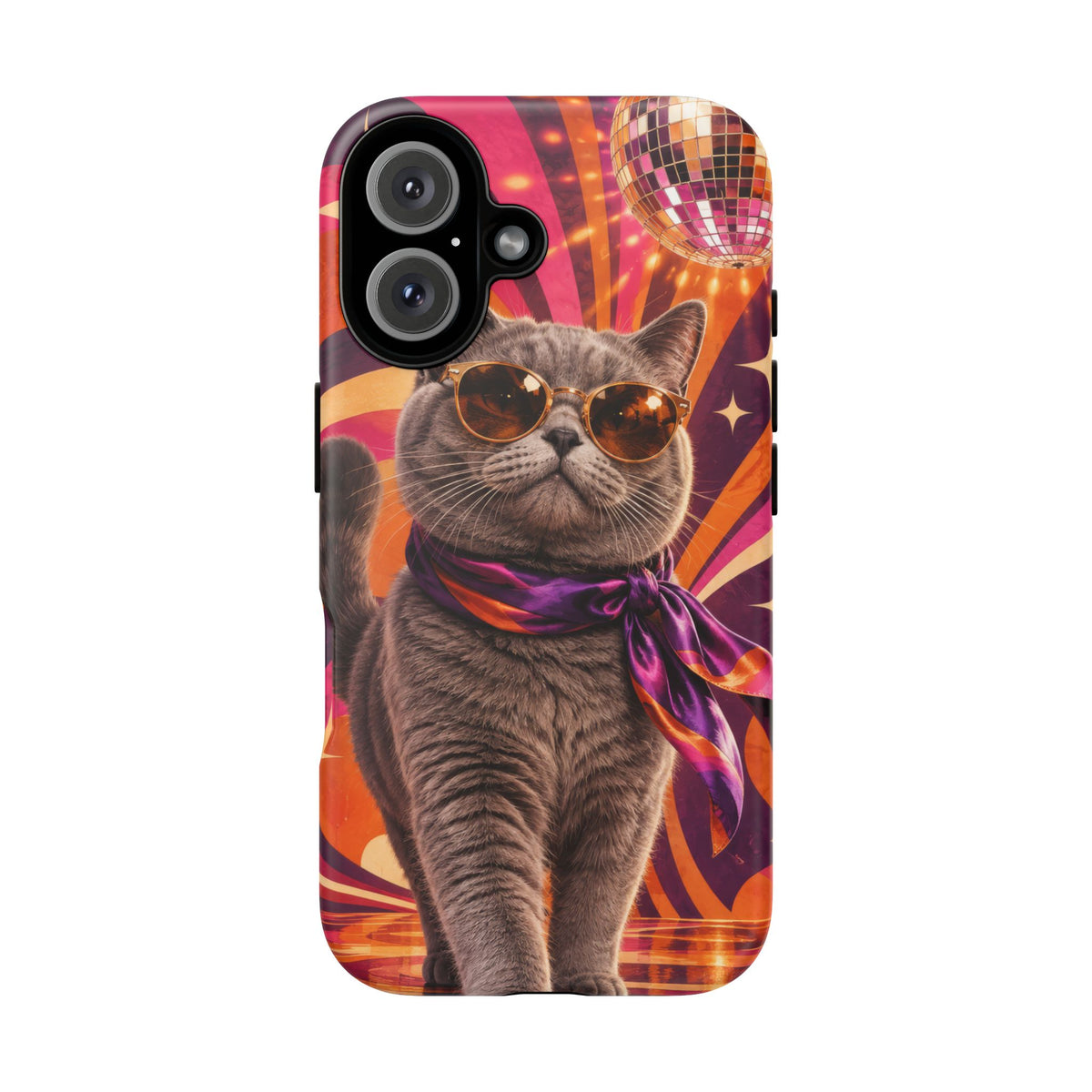 Disco Whiskers iPhone Tough Case | disco cat