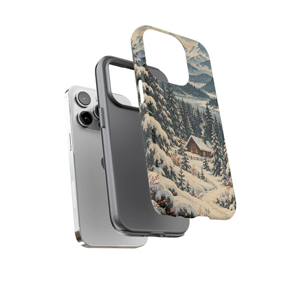 Vintage Winter Cabin Tough Phone Case