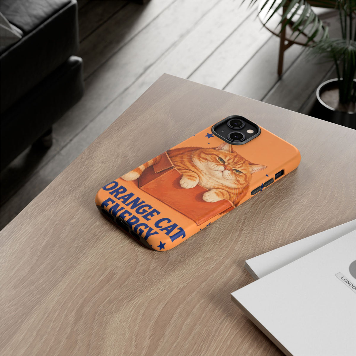 Orange Cat Energy iPhone Tough Case