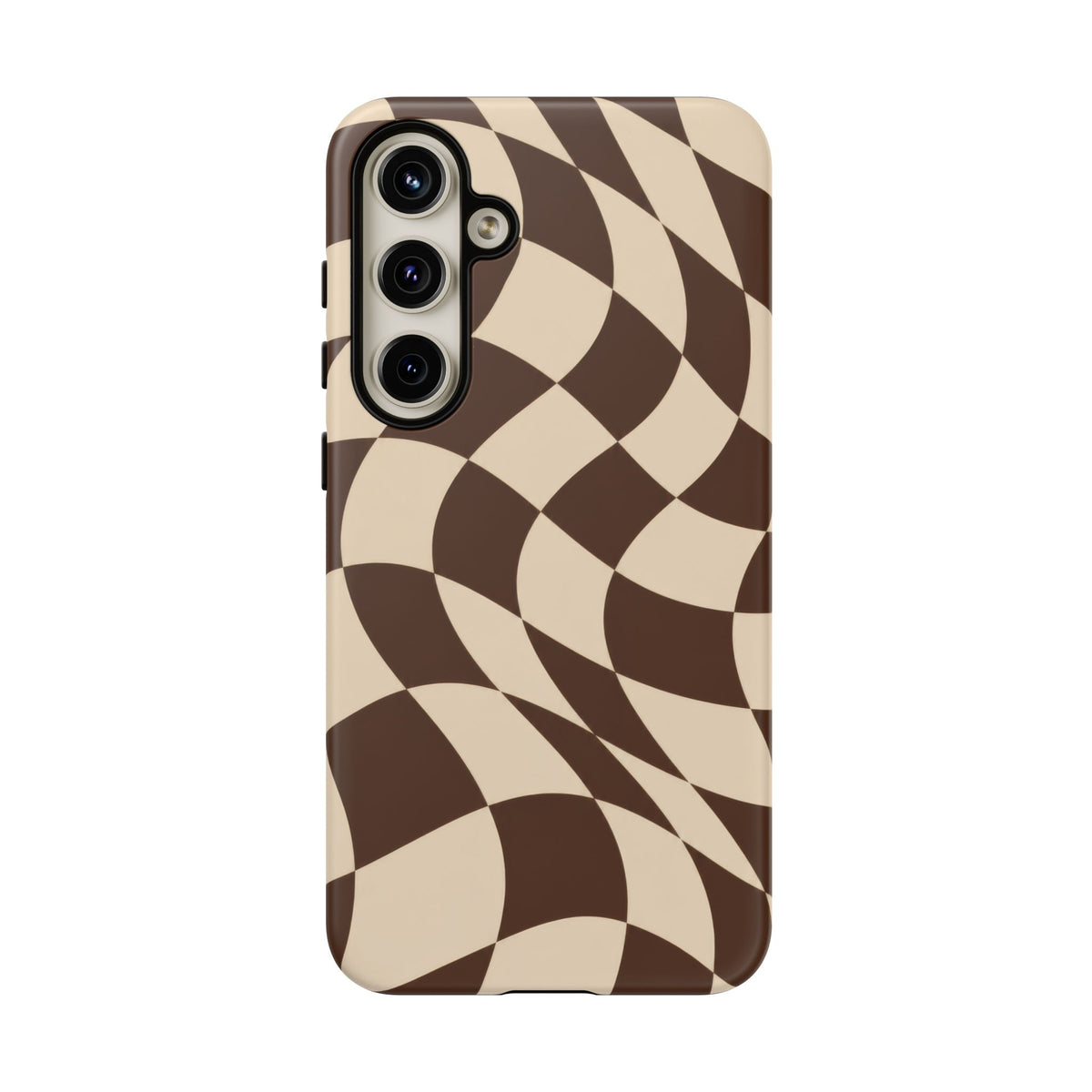 Espresso Wave Samsung Galaxy Tough Case | brown checkerboard