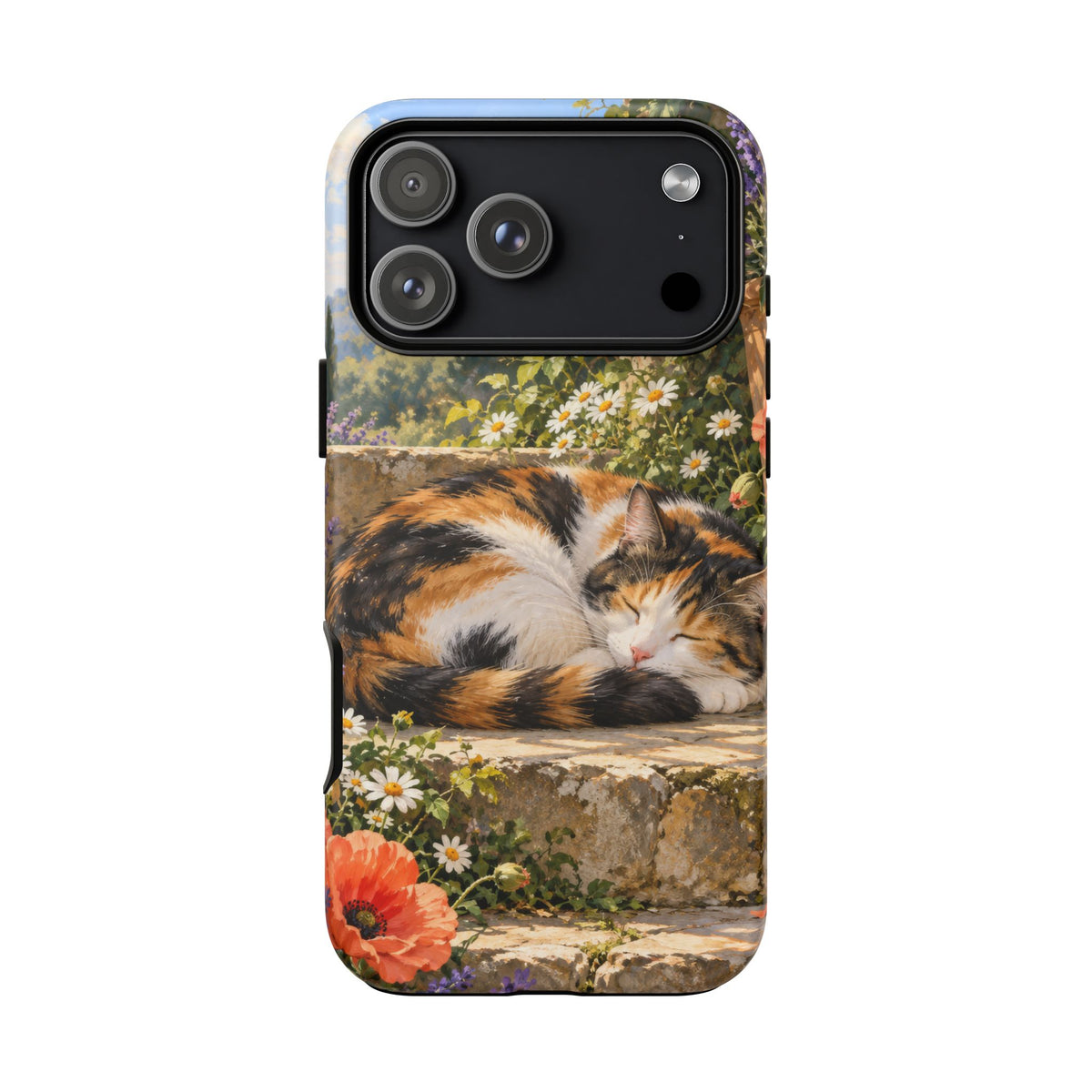 Garden Nap iPhone Tough Case | calico cat