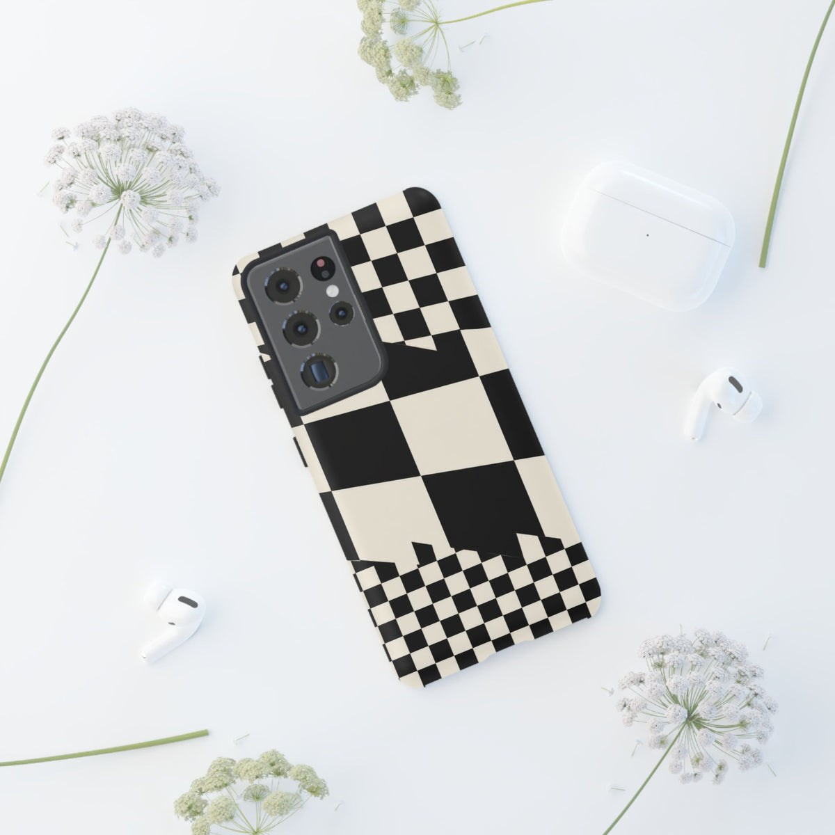 Check Shift Samsung Galaxy Tough Case | Black & White Checkerboard